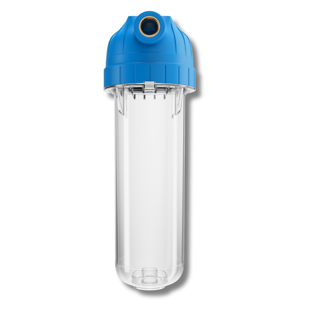 Vorfilter 10" Gehäuse mit Schlüssel und Halterung - inkl. Aktivkohle Granulat Filterpatrone